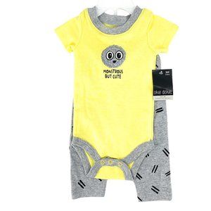 OK!E DOKIE Monstrous But Cute 2 PC Set Bodysuit + Pants OEKO-TEX 3M